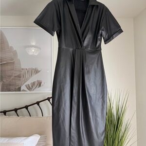 ZARA black leather dress